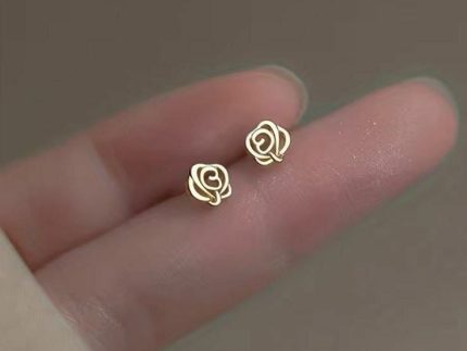 گوشواره طلا گل لیزری