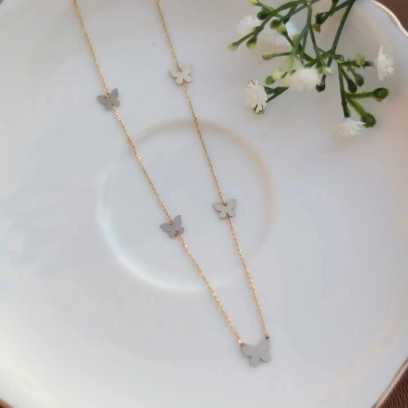 گردنبند طلا مدل پروانه