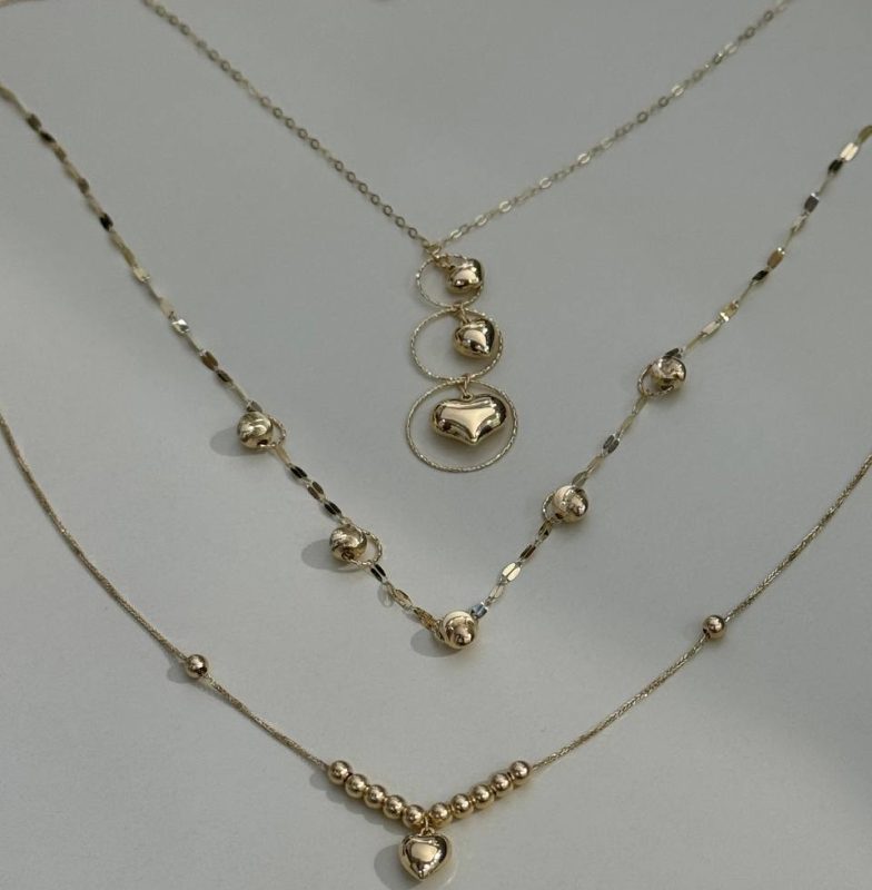 گردنبند طلا پولکی و گوی