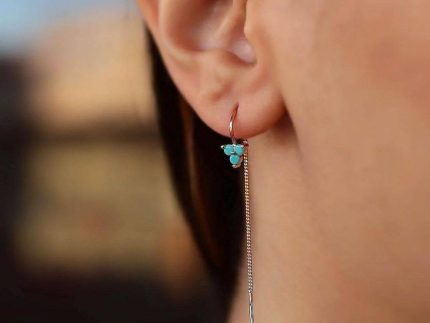 گوشواره طلا بخیه ای بارفتن