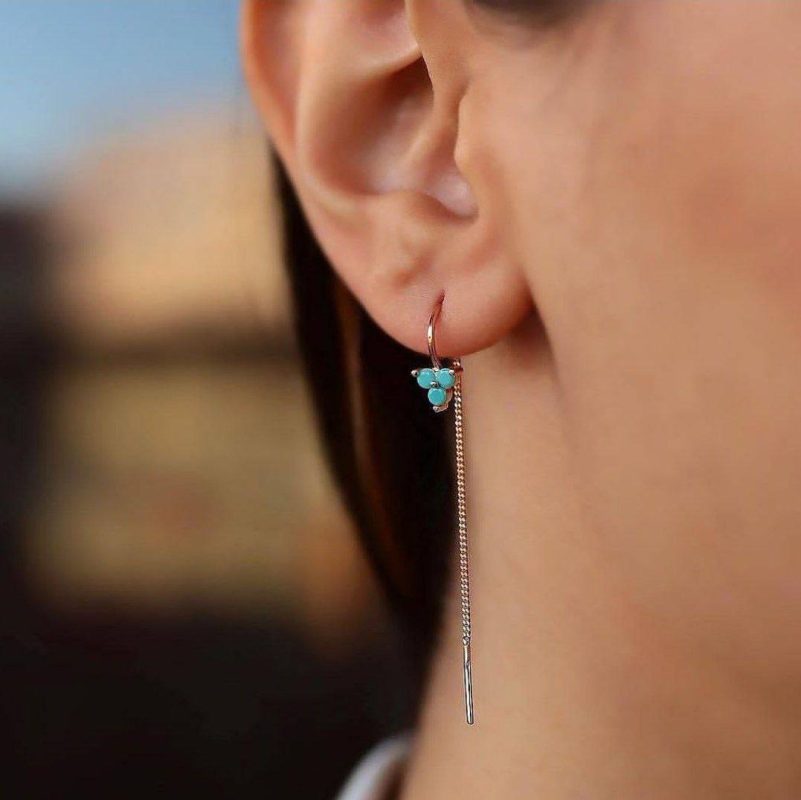 گوشواره طلا بخیه ای بارفتن