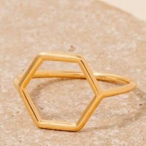 انگشتر طلا 6 ضلعی
