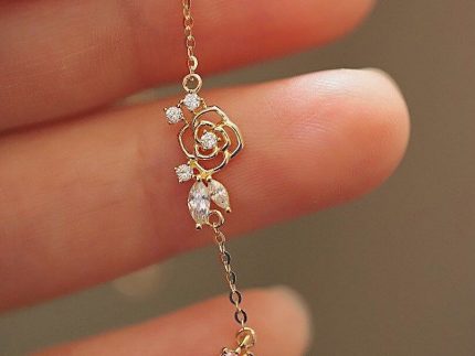 دستبند طلا گل