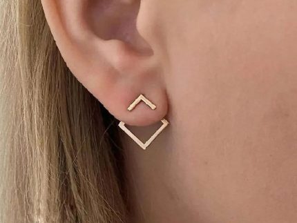 گوشواره طلا مربع