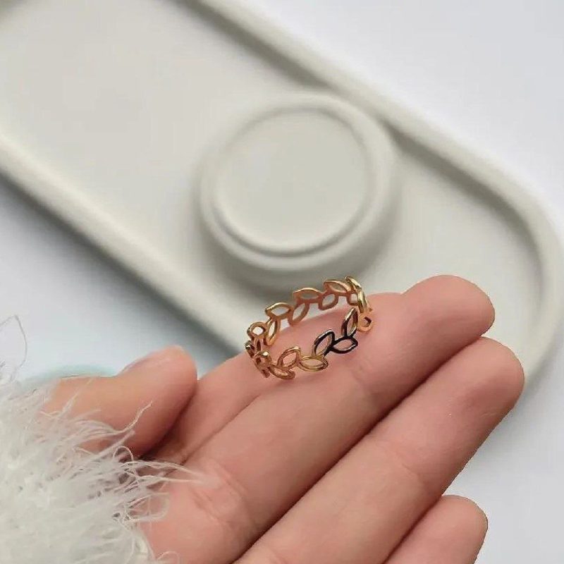 انگشتر طلا برگ