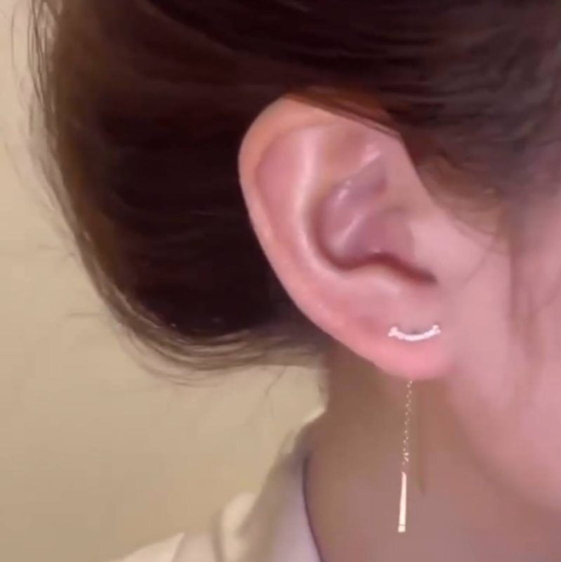 گوشواره طلا سنگ دار