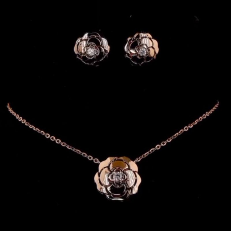 نیم ست طلا گل