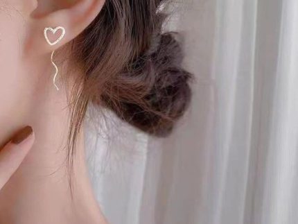 گوشواره طلا بخیه ای قلب