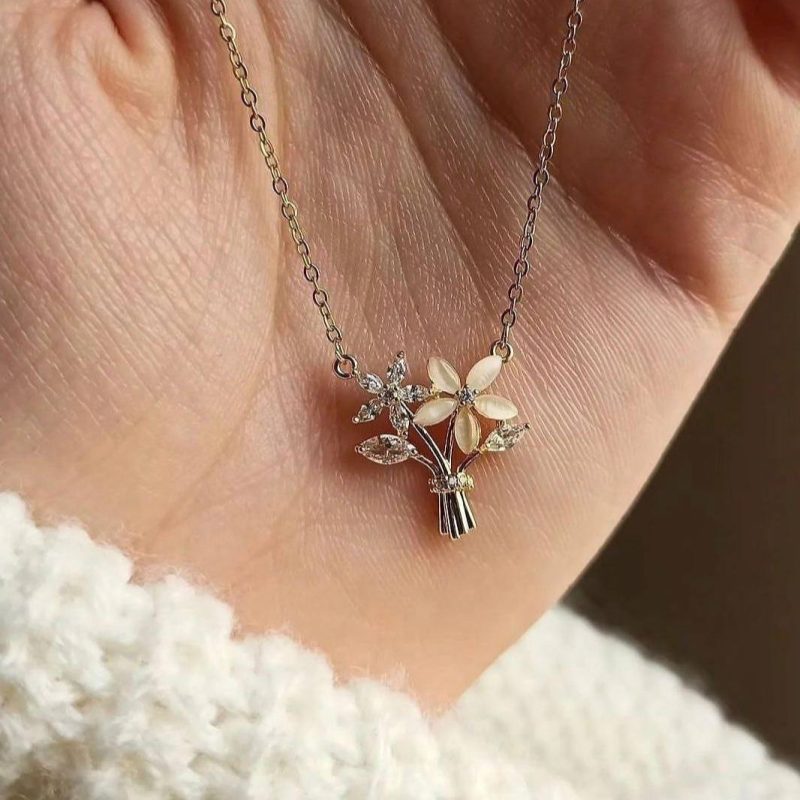 گردنبند طلا مدل دسته گل