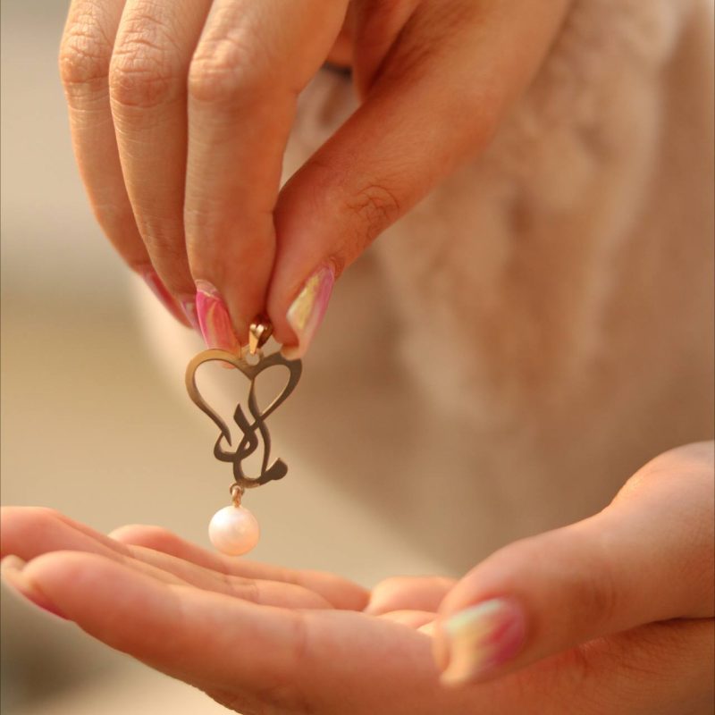 آویز طلا مادر با مروارید