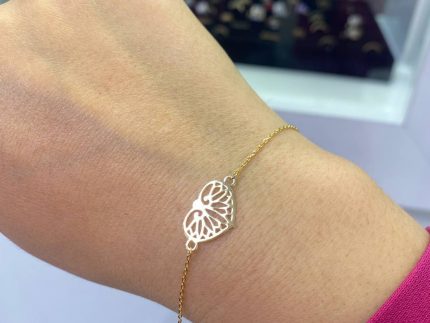 دستبند طلا قلب لیزری