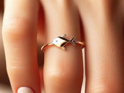 انگشتر طلا مینیمال طرح ماهی