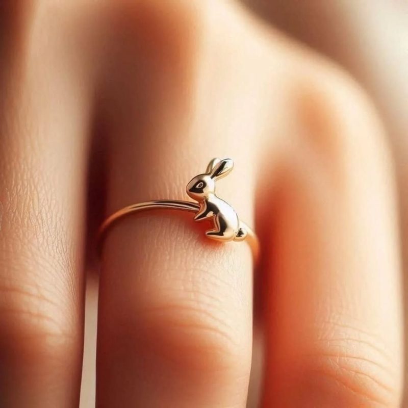 انگشتر طلا مینیمال طرح خرگوش