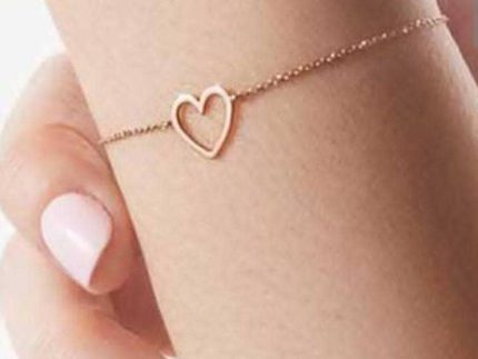 دستبند طلا قلب