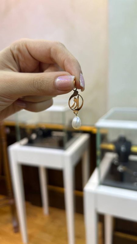 آویز طلا مادرم با مروارید