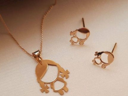 نیم ست طلا طرح دختربچه