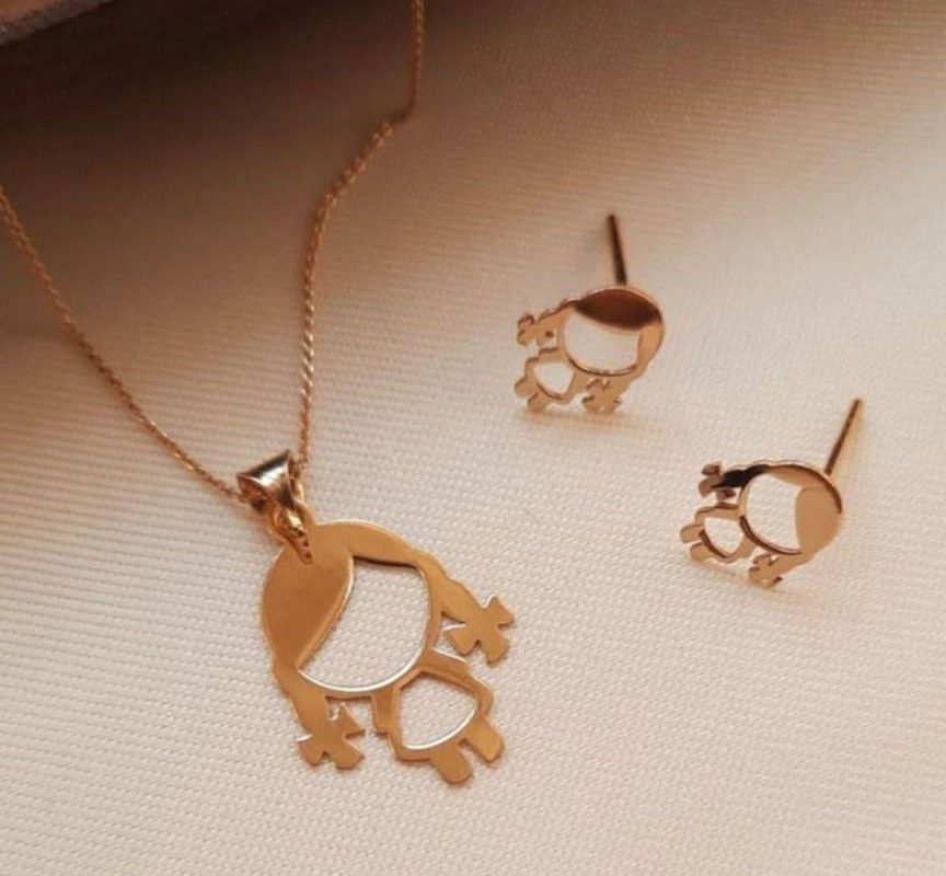 نیم ست طلا طرح دختربچه