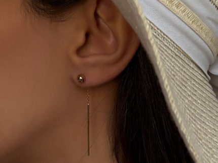 گوشواره طلا نیم بخیه