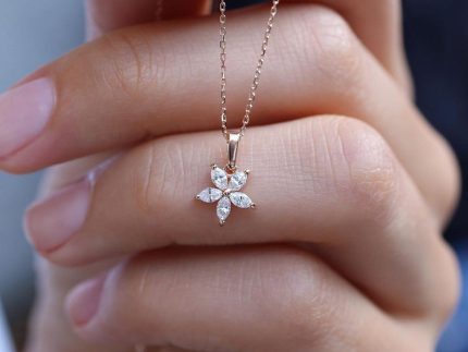 نیم ست طلا مدل شکوفه