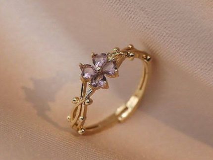 انگشتر طلا طرح شبدر