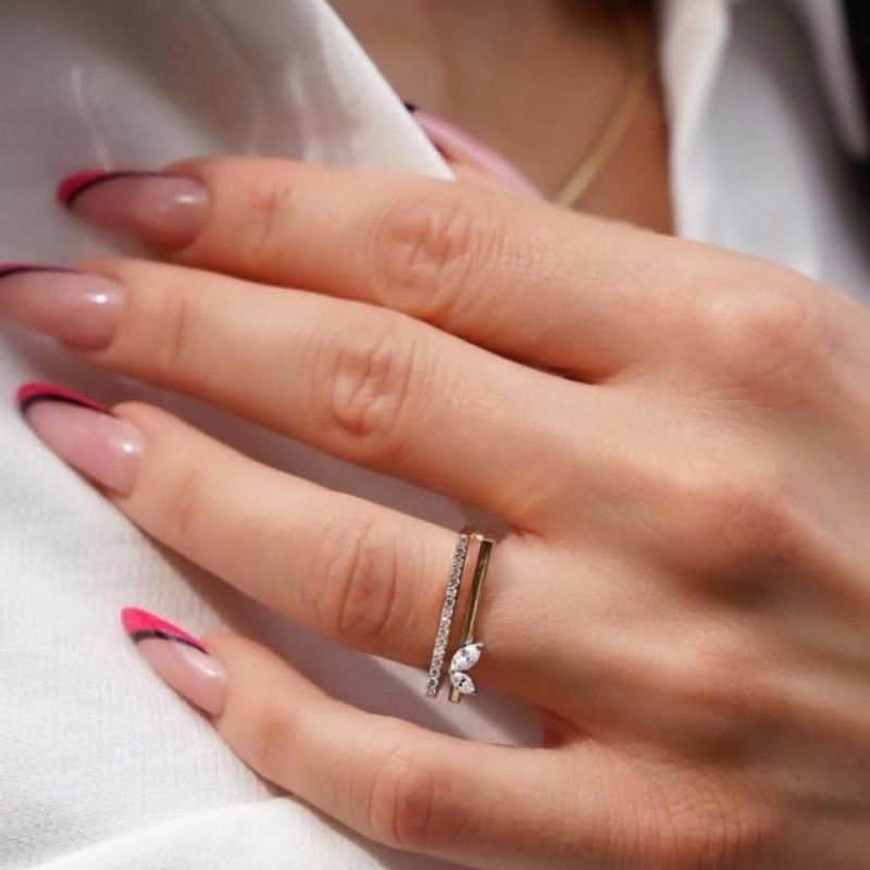 انگشتر طلا مارکیز دو لاین