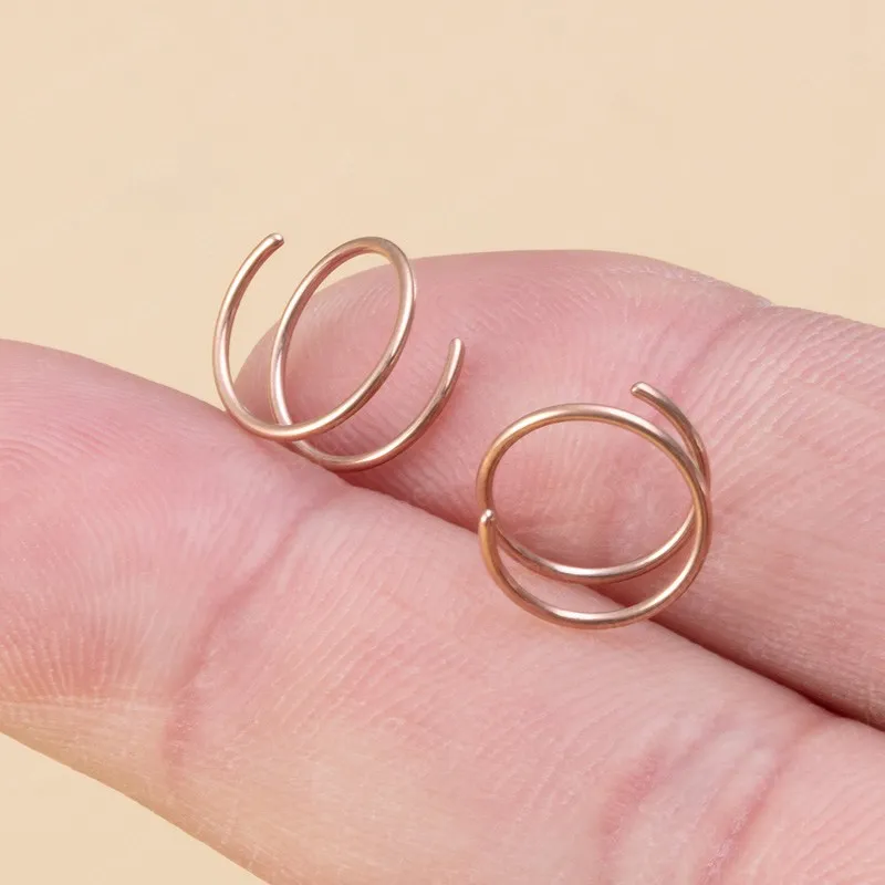 گوشواره طلا پیچی دو ردیفه