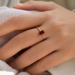 انگشتر طلا زنانه یاقوت قرمز - تصویر 2