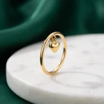 انگشتر آویز قلب طلایی - تصویر 4